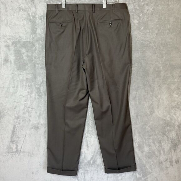 NWT Polo Ralph Lauren Dress Pants Mens 38x32 (Inseam 31) Taupe Pleated Cuffed - Picture 2 of 9